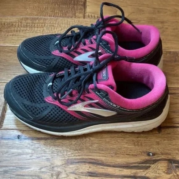 Brooks Addiction 13 Road Running Shoes Supportive Comfort Black Pink Size 8.5 - Picture 9 of 12